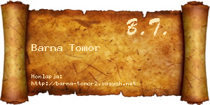 Barna Tomor névjegykártya